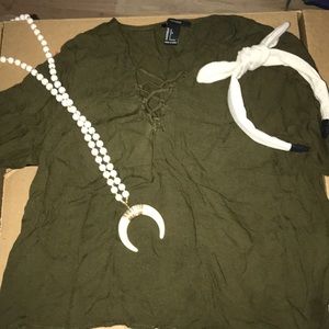Olive green blouse from forever 21 size